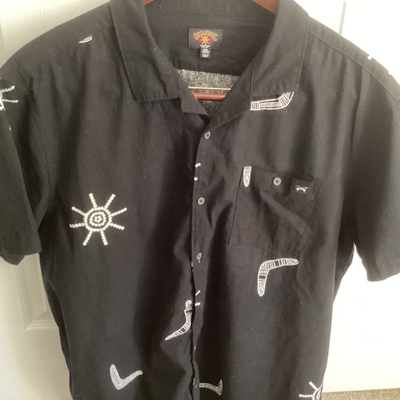 Men’s Billabong Otis Boomerang Button Down Black n White Shirt XXL - Picture 3 of 6